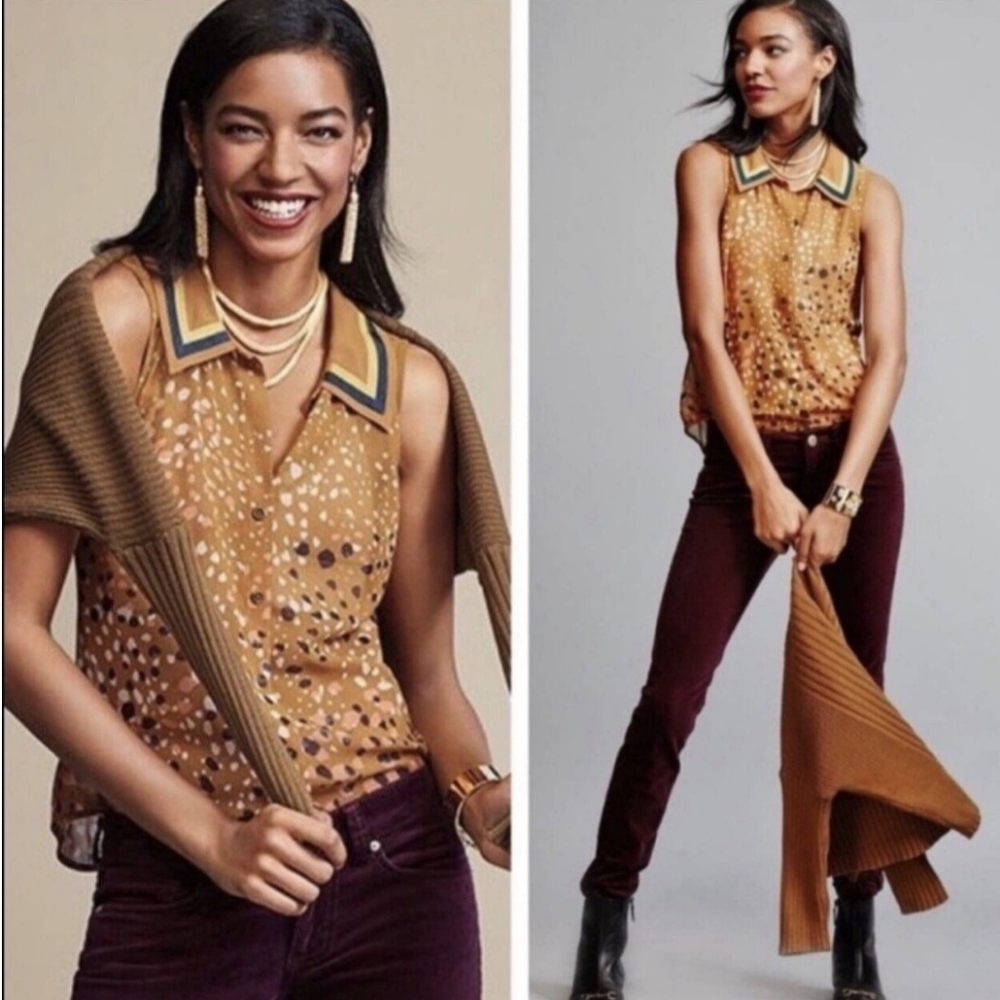 (SOLD) Cabi Cheers Ombre Dot Blouse #3436